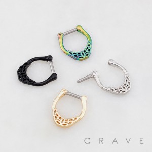 LOTUS LEAF PATTERNED HOOP SEPTUM CLICKER